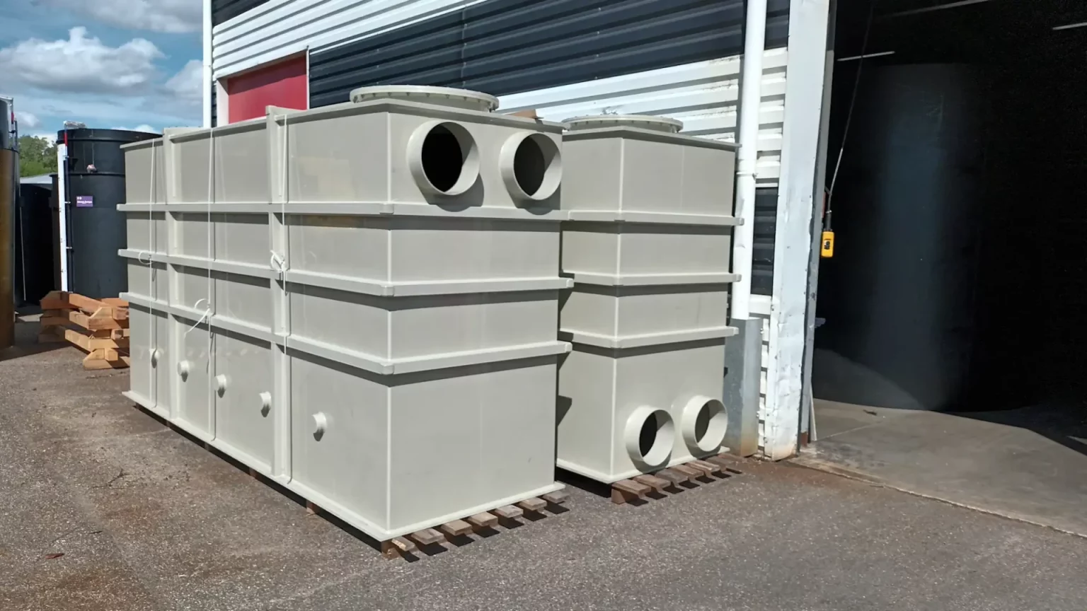 Biofiltre industriel sur charge minérale.